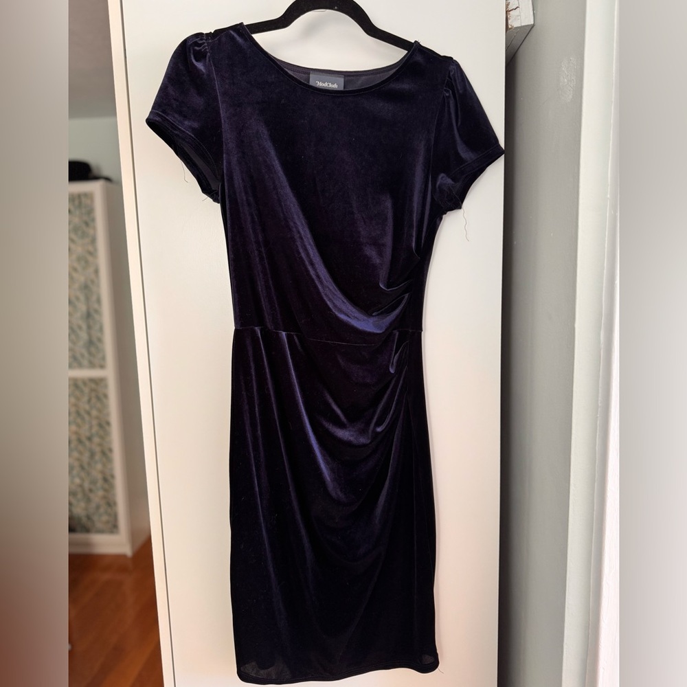 Modcloth Blue Ruched Sheath Mini Dress Cocktail
